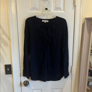 LOFT Women's Elegant Navy Blouse